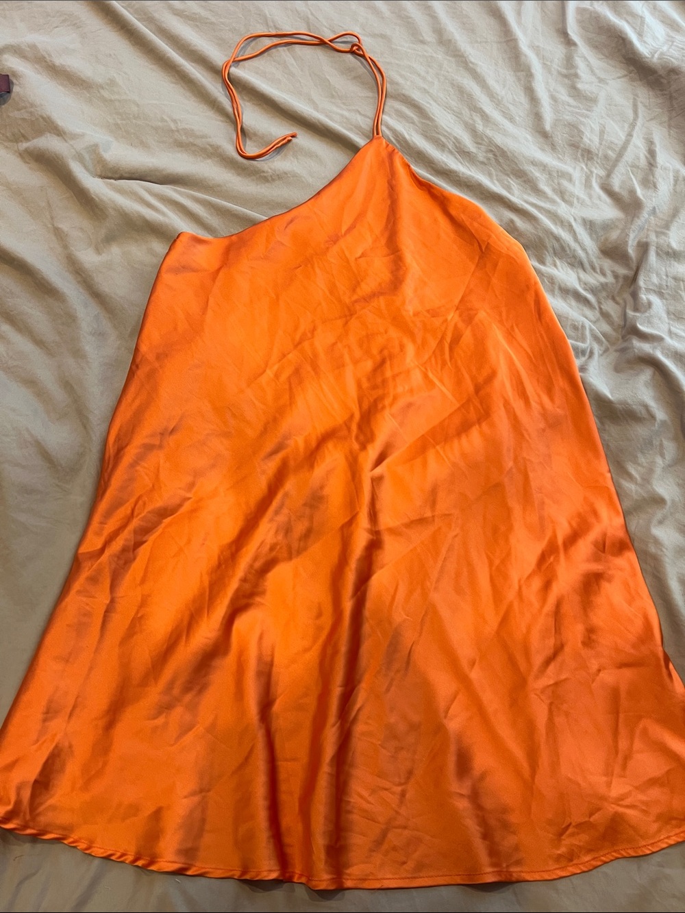 Fashion Nova Orange Halter Mini Dress